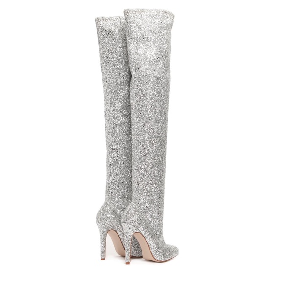 Fashion Nova Shoes - FN She Isn't Ready Heeled Boot - Silver